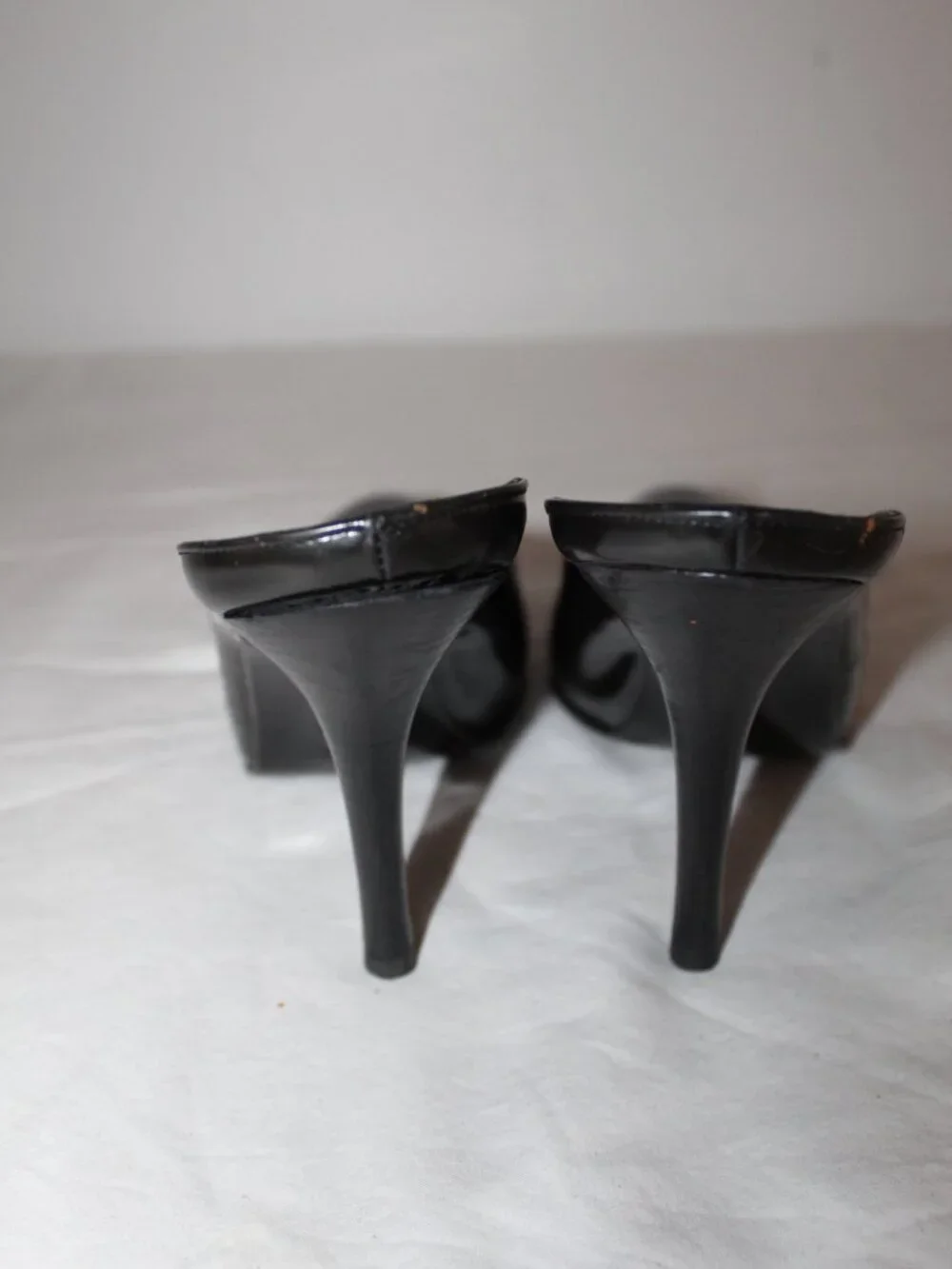 Gucci Black Leather Heels Mules Slip Ons Pumps 9.5